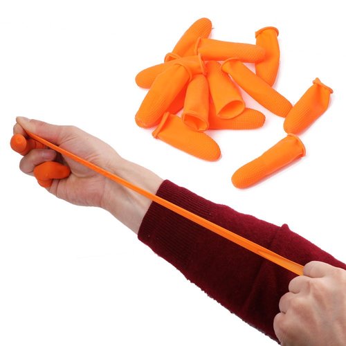 COOSKIN 100 PCS Latex Finger Cots Reusable Rubber Fingertips Protective Glove Duty Industrial Grade Finger Cots