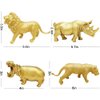 Metallic Gold Safari Animals Figurines Toys 12Pcs, Jungle Animal Figures, Wild Plastic Animals with Giraffe Lion Elephant for Baby Shower Decor, Wild Themed Birthday Wedding Party Favors