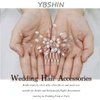 YBSHIN Bride Wedding Hair Comb Pearl Hair Piece Leaf Bridal Hair Accessories for Women and Girls (B-Rose Glod)