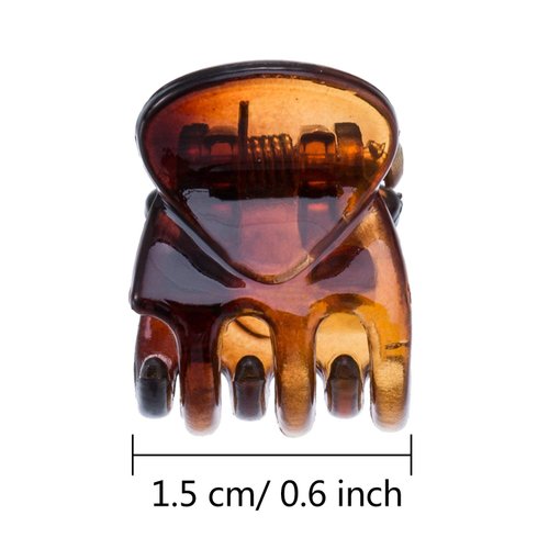 HOTOP 24 Pcs Small Mini Hair Clips Tiny Hair Claw Clips, Small Hair Clamps Non Slip Tiny Plastic Jaw Clips for Girls and Women(Black, Brown)