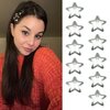 GKETN 10 PCS 1.22" Star Hair Clips Snap Hair Barrettes Non Slip Star Hair Accessories for Girls Women Cute Lovely 2000s Y2K Silver Metal Hair Clips