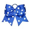 NEW "POLKA-DOT Royal Blue" Cheer Bow Pony Tail 7 Inch Girls Hair Cheerleading Practice Football Games Dance Uniform Hairbow Grosgrain Ribbon