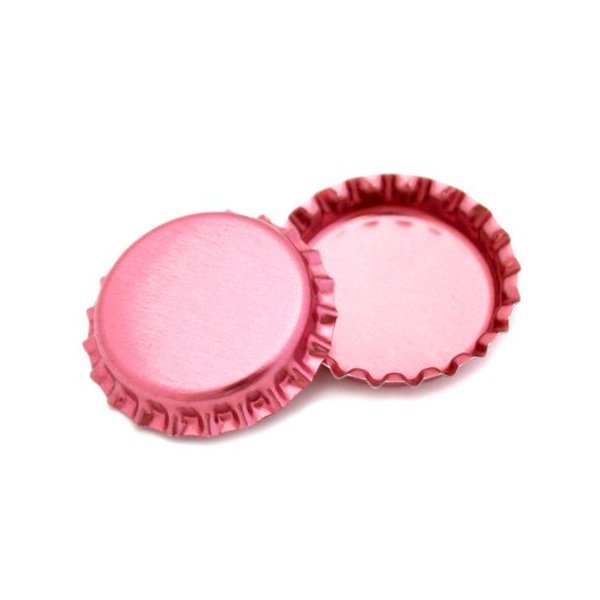 100 Pink Metallic Bottle Caps Shiny Colors Craft Linerless