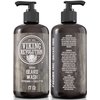 Beard Wash Shampoo w/Argan & Jojoba Oils - Softens & Strengthens - Natural Peppermint and Eucalyptus Scent - Beard Shampoo w/Beard Oil (17 oz Shampoo)