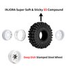 INJORA 1.0 Beadlock Wheel Tires Set -3.78mm Offset Wheel Rims for 1/18 1/24 RC Crawler Car Axial AX24 SCX24 FMS FCX24 TRX4M,White(W1004-T1014)