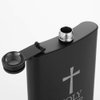 HOLY WATER, JXS 8oz 18/8#304 Stainless Steel Black Hip Flask for Liquor, Leakproof with Funnel Gift Package
