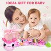 Baby Toys for 0-3-6-9-12 Months, Infant Stuffed Animal, Multi-Sensory Plush Toys, Tummy Time Musical Caterpillar Toy for Newborn, Soft Toys with Crinkle, Rattle and Textures, Birthday Gift for Girls