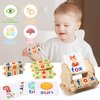Shylizard Montessori Learning and Educational Toys Gifts for Kids 3 4 5 Years, Wooden Reading Blocks Toys, Learning Activities for Preschool Kindergarten, Turning Rotating Matching Flash Card Games