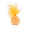 PETFAVORITES Furry Rattle Ball Cat Toy with Feather and Catnip - Interactive Pom Pom Balls for Cats, Soft and Lightweight, 2 Inch, 3 Pack.