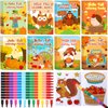 Funrous 24 Set Thanksgiving Coloring Book Bulk Mini with Crayons Turkey Party Favors Owl Coloring Activity Book Page Packs for Hello Fall Autumn Birthday Goodie Bags Stuffers Gifts Supplies (Owl)