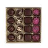 Chocolate Truffles Dessert Gift Box - Heart Chocolates for Gifting - Kosher, Dairy Free Assorted Treats - Great Valentine's Day Gift, Mother's Day, Birthday - Pack of 16 Hazelnut Truffle, Choco Crispy Crunch, Peanut Butter & Strawberry Swirl Filled