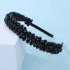 Teyglen Bridal Black Rhinestone Headband Full Crystal Beads Hair Hoop Handmade Black Hair Band Vintage Headpiece Wedding Hair Accessories for Women Girls Party Prom Festival