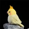 Nohito Realistic Yellow Cockatiel Parrot Bird Plush Toy Stuffed Animal Simulation Fake Bird Cockatoo Stuffed Animals Cute Little Bird Plushie Doll Gifts for Kids 4.9'' (Yellow, M)