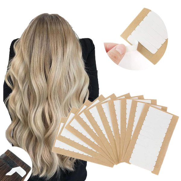 ABH AMAZINGBEAUTY HAIR Replacement Tape for Tape in Hair Extensions Double Sided Tape for Hair Extensions 0.8 X 4 CM 120 Tabs Seamless No Residual Hair Extensions Tape