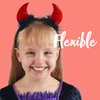 Spooktacular Creations Halloween Devil Horns Headband Red Demon Headwear, Costume Accessories for Kids Girls Women Halloween Party Favors, Cosplay Costume