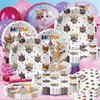 BAIFNEZ 40Pcs Cat Birthday Party Plates Napkins, Cat Party Supplies paper plates, kitten birthday Disposable Tableware Decorations