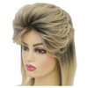Tseses Blonde Mullet Wigs for Women 80s Shoulder Length Disco Fluffy Synthetic Hair Wig with Dark Roots for Cosplay 70s 90s Costume Wig