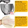Stainless Steel Spiral Dough Hook Replacement for KitchenAid 4.5QT & 5QT Bowl Tilt-Head Stand Mixers, Rustproof & Easy Clean, Efficient Kneading for Bread, Pizza, Pasta, Cookies