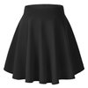Urban CoCo Women's Basic Versatile Stretchy Flared Casual Mini Skater Skirt (Medium, Black)