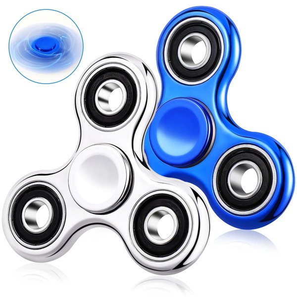 Gigilli 2Pcs Fidget Spinner for Kids Adults, Stress Relief Sensory Fidget Toys, Anxiety Fidget Spinners ADHD Autism Birthday Valentines Day Gifts for Boys Girls, Fidget Toys Adults Return Gifts