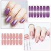 WOKOTO 20 Sheets Solid Pink Full Nail Polish Stickers False Nail Design Stickers Glitter Pink Gradient Nail Stickers Full Nail Wraps For Women Girls Nails Stick On Nail Polish Strips Nail Gel Stickers