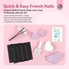 Saviland French Tip Nail Stickers: 5 Sheets French Nail Stickers 10ML White Gel Nail Polish Sponges for Gradient French manicure French Tips Guides Self-Adhesive French Nail Strips French Tip Liner