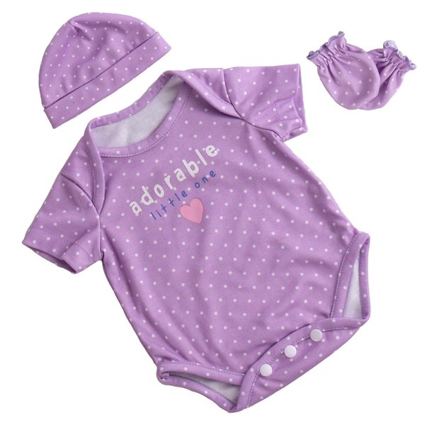 Aori Reborn Baby Dolls Clothes 20 inch Outfit Purple Set for 18-22 Inch Realistic Newborn Dolls