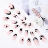 Aksod Ghost Press on Nails Short Glossy Virus Fake Nails Almond Cartoon Designed False Nails Tips Full Cover Cute Halloween Easter Festival Artificial Nails Sets for Women and Gilrs 24Pcs (Style G)