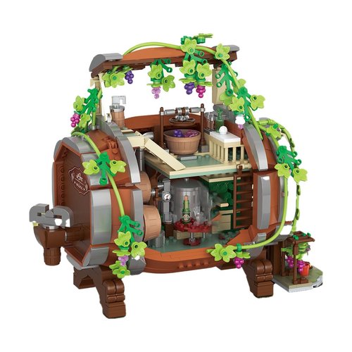GOTIMON Wine Barrel Building Blocks Toy, 1022 Pieces, Gift for Adults and Children