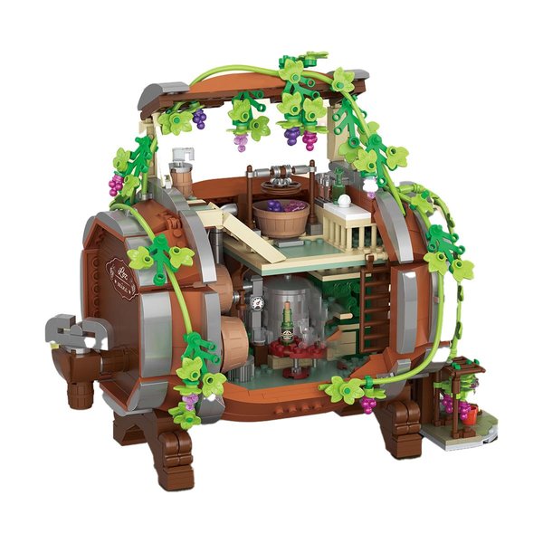 GOTIMON Wine Barrel Building Blocks Toy, 1022 Pieces, Gift for Adults and Children