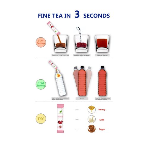 LeCharm Tea to Go Jasmine Green Tea Extract, Natural Tea Crystal Powder, Ready Brew, Iced or Hot Tea in 3 Seconds - 30 count (Single Pack)