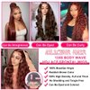 AILICEEHR 26 Inch 13x6 Reddish Brown Body Wave HD Transparent Lace Front Wigs Human Hair Auburn Colored Body Wave Lace Frontal Wigs Pre Plucked with Baby Hair For Black Women 180% Density