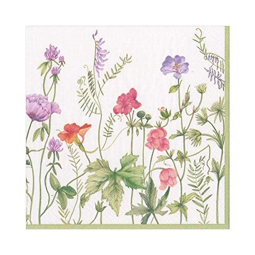 Caspari French Floral Paper Luncheon Napkins - 80 Count