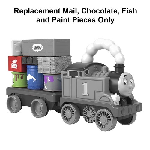 Replacement Parts for Thomas and Friends Wobble Cargo Stacker Train Playset - GWX07 ~ Includes Mail, Chocolate, Fish and Paint Pieces