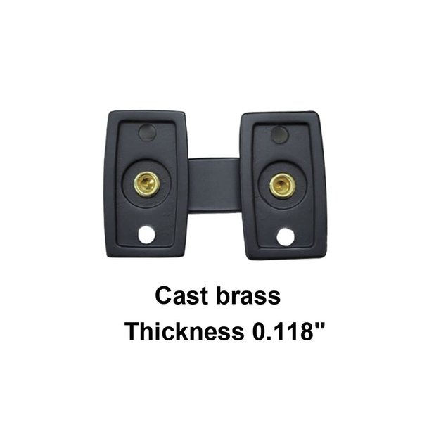 QCAA Solid Brass Shutter Bar/Door Latch, 7/8" x 2-3/32", Polish Brass, 1 Pack, Made in Taiwan