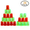 SEISSO Stacking Cups Games, 24pcs Cup Stacking Set Classic Stack Training Game Toys for Boys Girls Kids Stack Cups (12 Pack Green + 12 Pack Red)