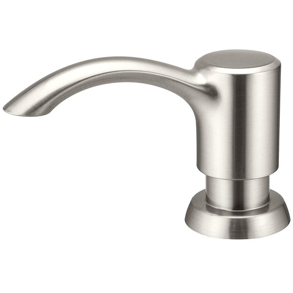 SAMODRA Soap Dispenser for Kitchen Sink, Brushed Nickel ABS Pump Head, with 17 oz PET Lotion Bottle, Refill from Top, Built-in Design