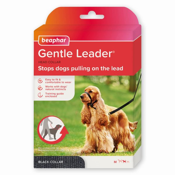 Beaphar | Gentle Leader | Head Collar for Medium Dogs | Stops Pulling On The Lead | Training Aid with Immediate Effect | Endorsed by Behaviourists | Black x 1