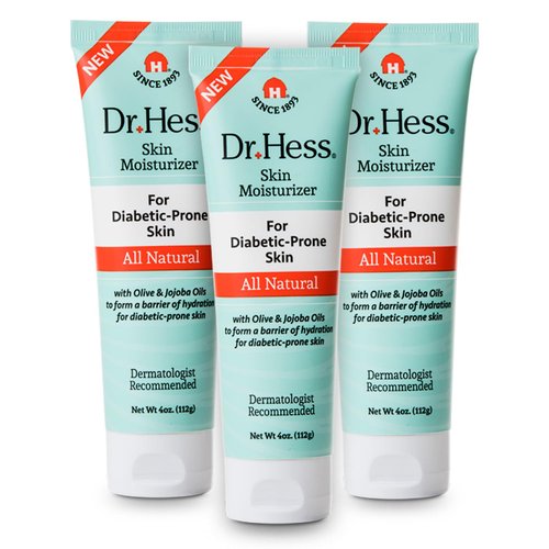 Dr. Hess Skin Moisturizer For Diabetic Prone Skin, Diabetic Skin Relief Moisturizing Body Lotion with Lanolin, Beeswax, Jojoba Oil & Olive Oil, Skin Moisturizer for Dry, 4oz - 3 Pack