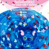 Blue Clear Slime Pink Heart Add Ins, Jelly Slime Scented Crystal Water Slime Stretchy Slime Soft Putty, Big Slime Stress Relief Toy for Girls Boys Kids Birthday Party Favors 7OZ 200ML