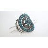 Generic Turquoise blue and silver metal tribal hair slide clip barrette