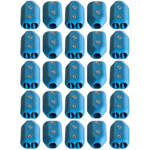3/16 Inch E-Z-TY Reusable Rope Clamps - TWENTY FIVE (25) PACK SIZE (Blue)
