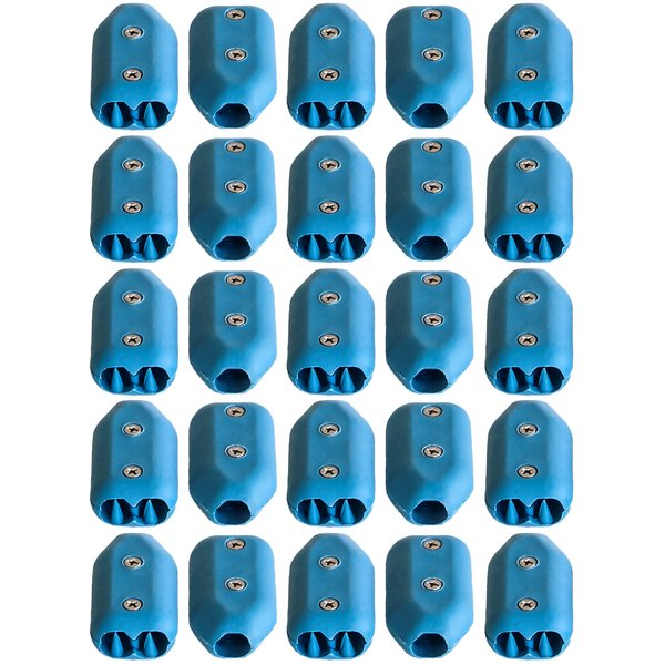 3/16 Inch E-Z-TY Reusable Rope Clamps - TWENTY FIVE (25) PACK SIZE (Blue)