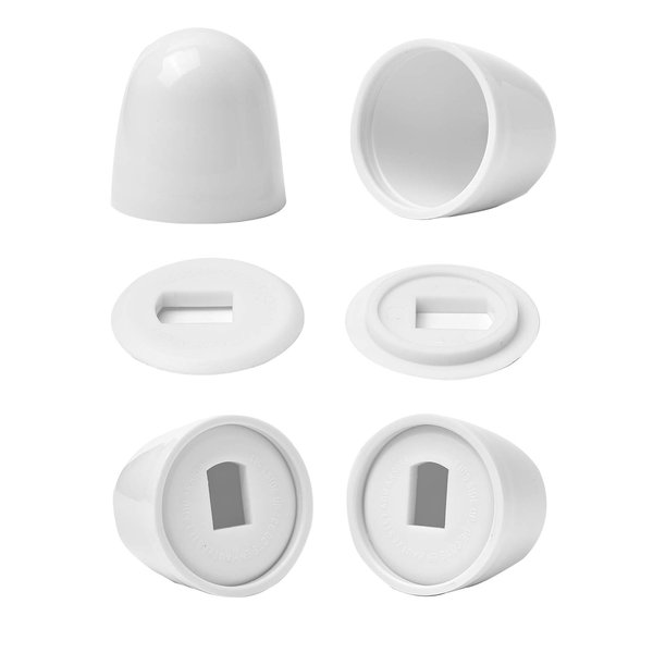 Jwodo Toilet Bolt Caps, 4Packs Universal Plastic Round Push-On Toilet Bowl Caps Covers, with Extra Washers for Easy installation, 1.43 Inch Height, White Color