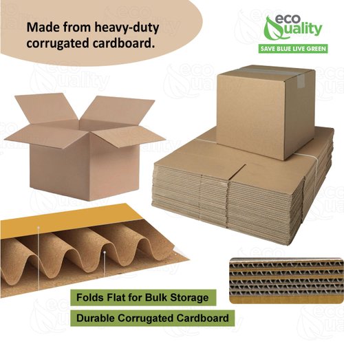 6x6x6 Corrugated Shipping Box, Heavy-Duty Moving & Storage Boxes, Strong, Eco-Friendly Cardboard for Packing, Shipping, and Storing (25)