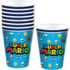 Amscan Multicolor Super Mario Brothers Cups (9 oz) Pack of 8 - Durable & Reusable Themed Cups, Perfect for Kids' Parties