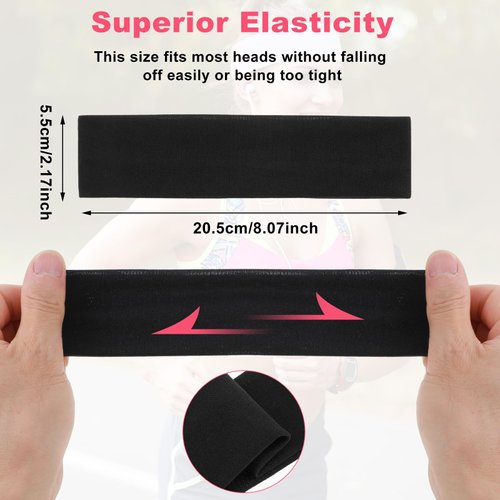 Mabor 6 Pcs Cloth Headbands for Women Pink Hair Bands for Women Non Slip Yoga Elastic Head Bands Sweat Hairbands Cute Hair Wrap Workout Hairbands Girls Accessories for Women