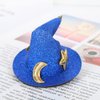 ZHOUMEIWENSP 2Pcs Mini Top Hat Hair Clips Shining Star Moon Halloween Witch Hat Flet Hairpins Hair Barrettes Hair Accessories for Party Performance Props (Blue&Black)