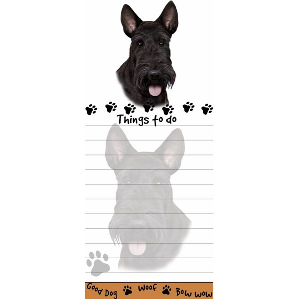 "Scottie Magnetic List Pads" Uniquely Shaped Sticky Notepad Measures 8.5 by 3.5 Inches