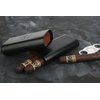 Mantello Black Leather Cigar Case with Interior Cedar Lining